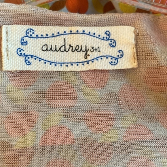 Audrey 3+1 lined apple print spaghetti strap elasticated waist 2 pocket dress S - Picture 4 of 8